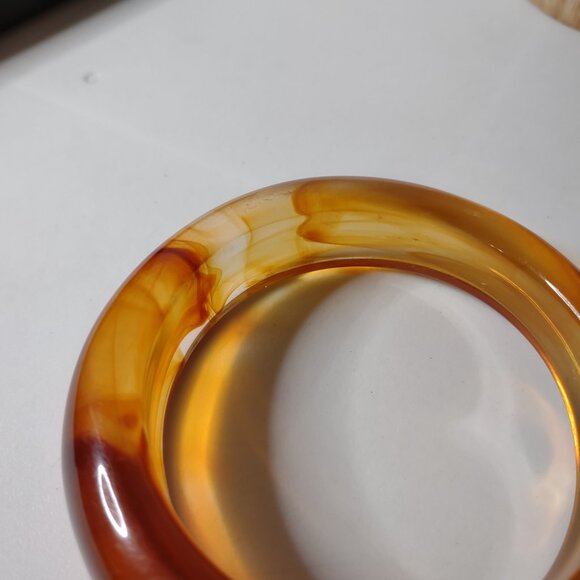 8 Inch Vintage Thick Orange Bangle - Picture 10 of 12
